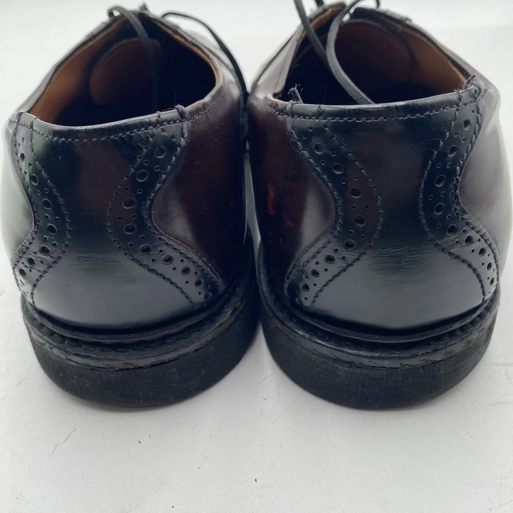Allen Edmonds Shelton Men's Leather Saddle Oxford Sz 10.5‎ C Black/Burgundy WEAR